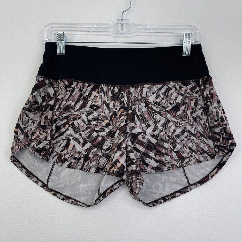 Lululemon Womens Activewear Speed Shorts Size 4 Pink Multicolor Running